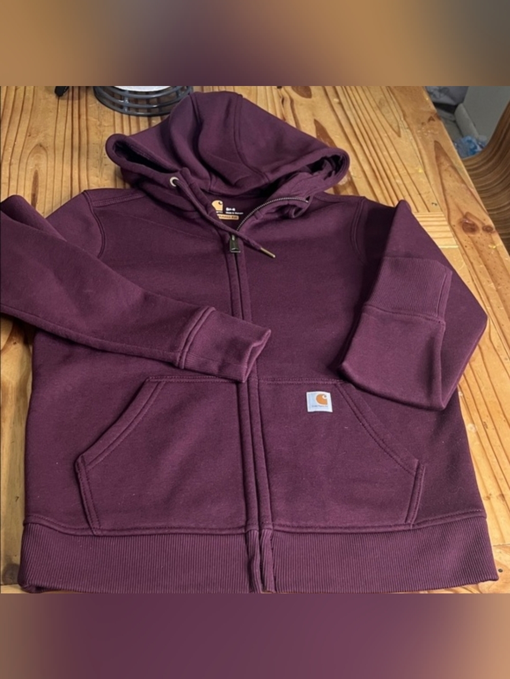 Carhartt Women's Plum Zip-Front Hooded Sweatshirt